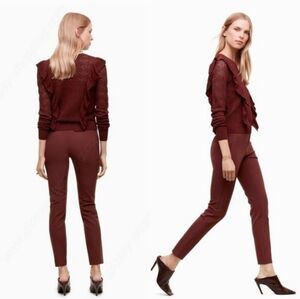 Aritzia Wilfred Le Fou Laure Slim Trouser Pants Size 8 Truffle Brown